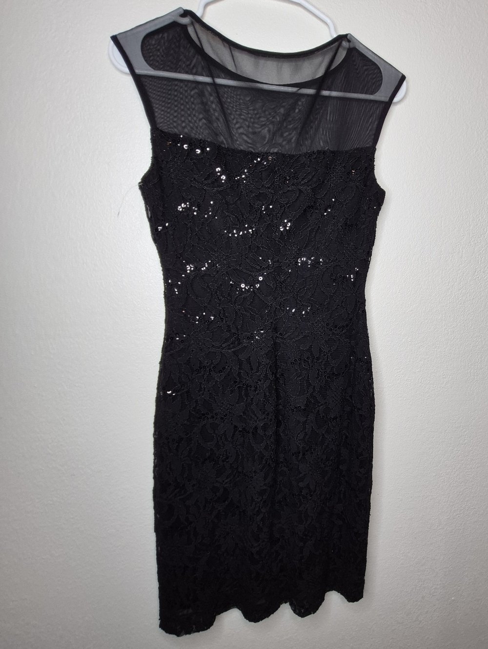 Lauren Ralph Lauren Black Lace & Mesh Midi Dress